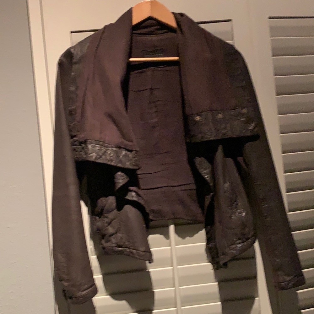 All saints brown leather jacket